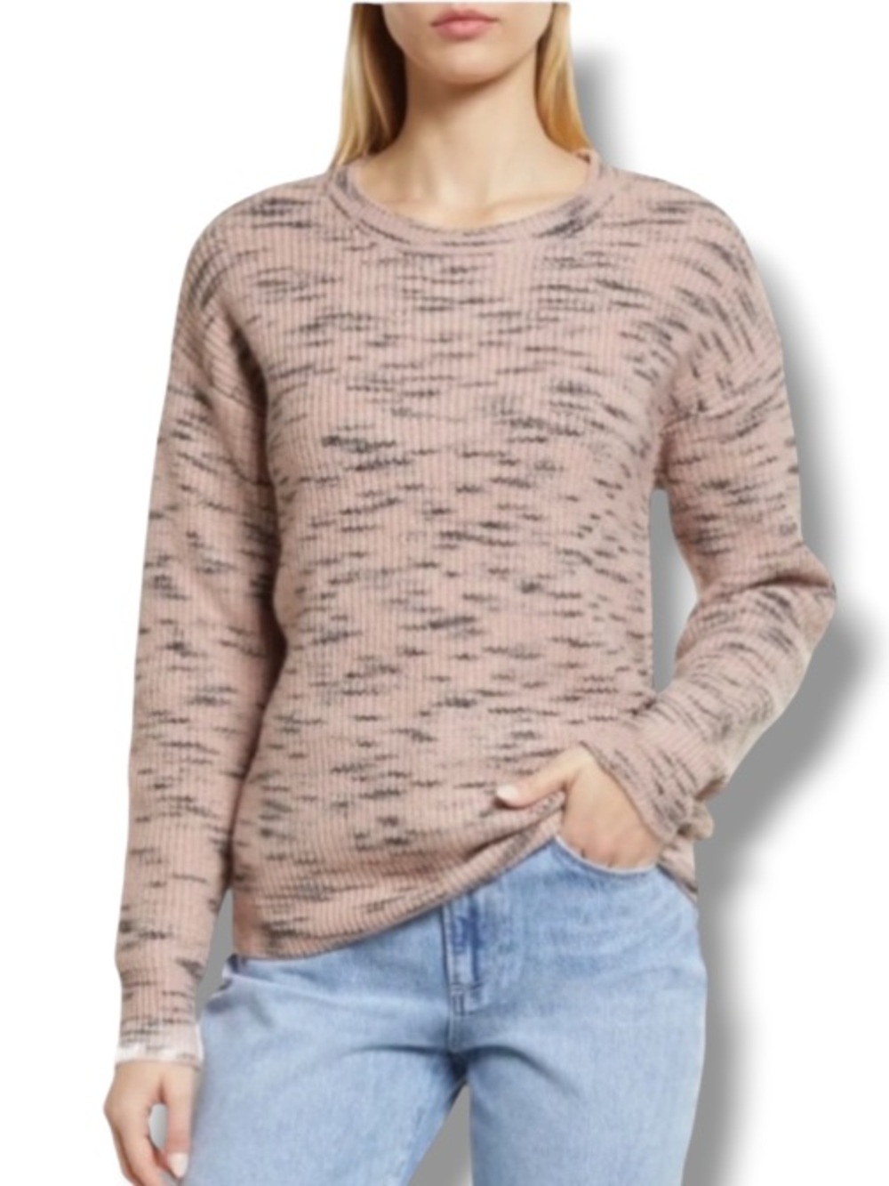 Caslon Women’s Thick Space Dye Winter Sweater Baby Pink